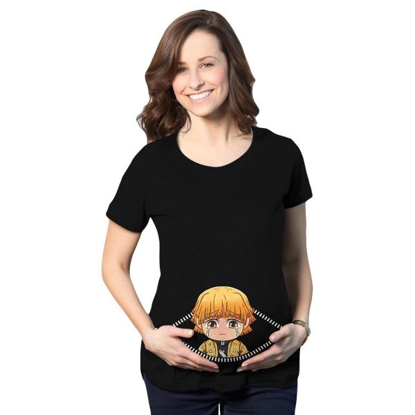 Baby Zenitsu Peeking Maternity T-Shirt Official Demon Slayer Merch