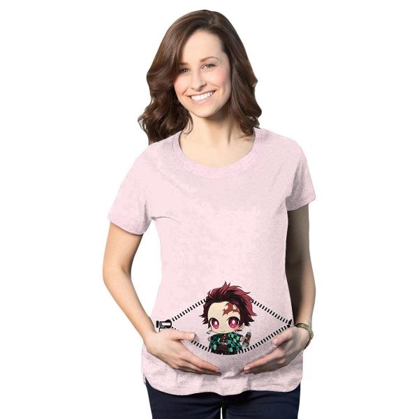 Chibi Tanjiro Peeking Maternity T-Shirt Official Demon Slayer Merch