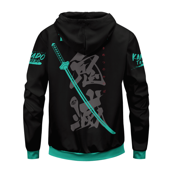 Tanjiro Style Unisex Zipped Hoodie Official Demon Slayer Merch