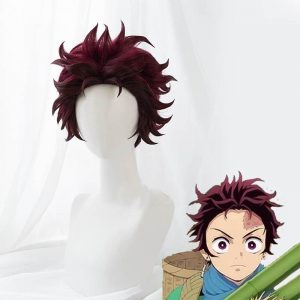 Demon Slayer Cosplay Tanjiro Wig Default Title Official Demon Slayer Merch