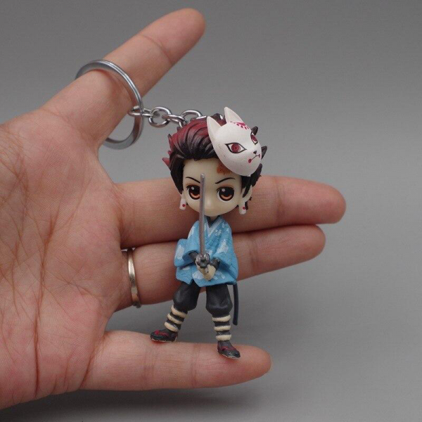 Demon Slayer Keychain  Tanjiro Blue Basic Official Demon Slayer Merch