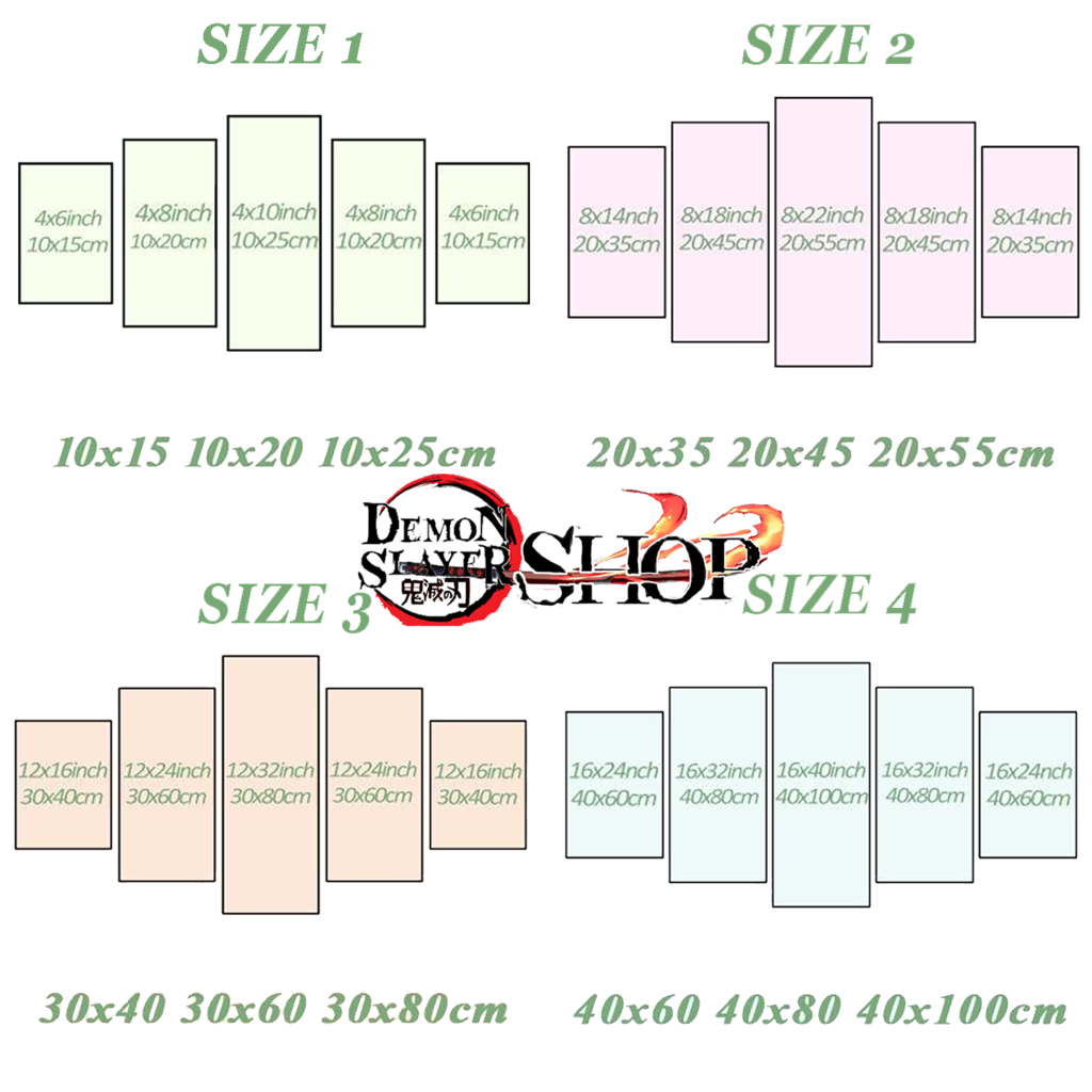 tanjiro art size chart