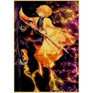 Demon Slayer Poster Zenitsu  Thunderclap & Flash 30X21cm Official Demon Slayer Merch