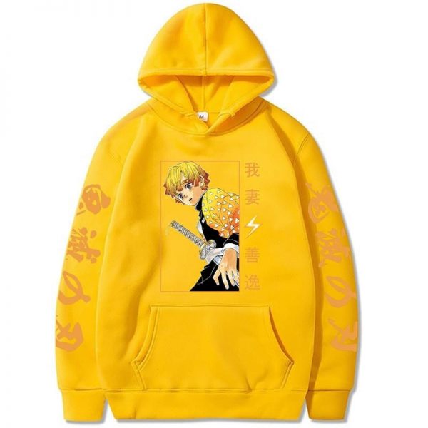 Anime Demon Slayer Hoodies Agatsuma Zenitsu Printed Men s Sweatshirt Harajuku Streetwear Casual Unisex Pullover 1 - Demon Slayer Shop