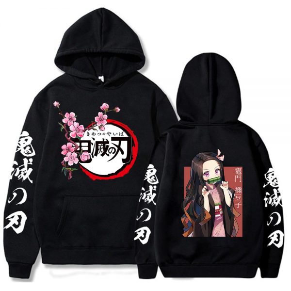 Hot Demon Slayer Kimetsu No Yaiba Hoodie Hip Hop Anime Pullovers Tops Loose Long Sleeves Autumn - Demon Slayer Shop