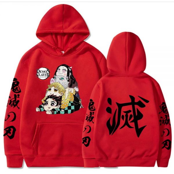 Demon Slayer Anime Hoodie Oversized long sleeve Sweatshirt Harajuku loose hoodies streetwear clothes 3 - Demon Slayer Shop