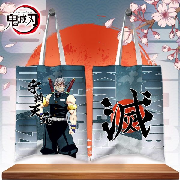 Japan Anime Bag Cute Demon Slayer Rengoku Kyoujurou Kanroji Mitsuri Tokitou Muichirou Canvas Shoulder Bag Handbag 2 - Demon Slayer Shop