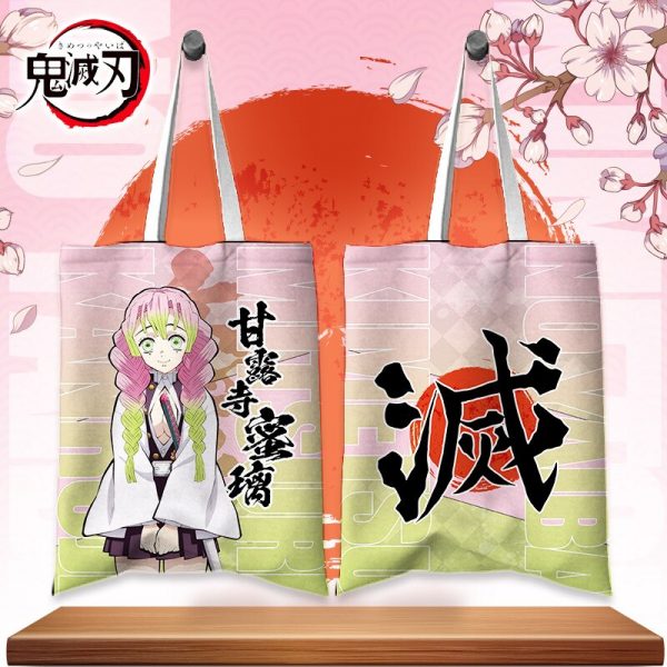 Japan Anime Bag Cute Demon Slayer Rengoku Kyoujurou Kanroji Mitsuri Tokitou Muichirou Canvas Shoulder Bag Handbag 4 - Demon Slayer Shop