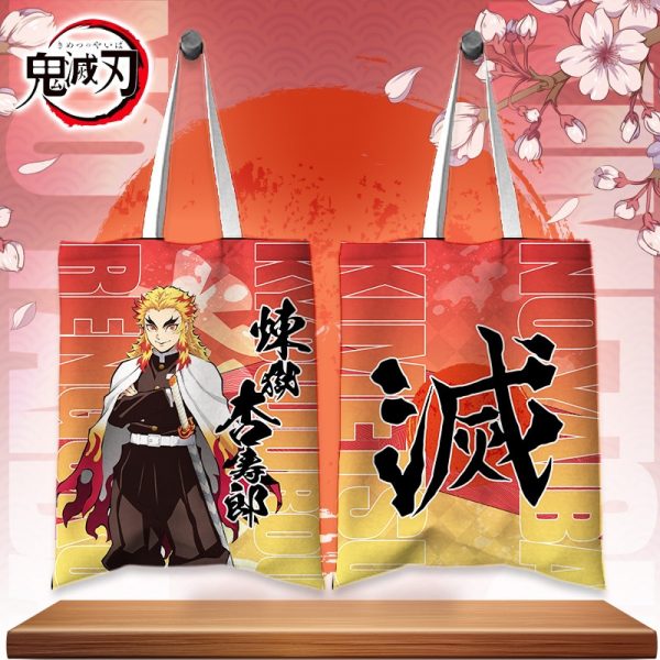 Japan Anime Bag Cute Demon Slayer Rengoku Kyoujurou Kanroji Mitsuri Tokitou Muichirou Canvas Shoulder Bag Handbag - Demon Slayer Shop