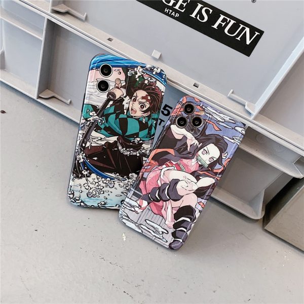 Japan Anime Demon Slayer Kamado Tanjirou Nezuko Phone Case for iphone 13 12 11 Pro X 3 - Demon Slayer Shop