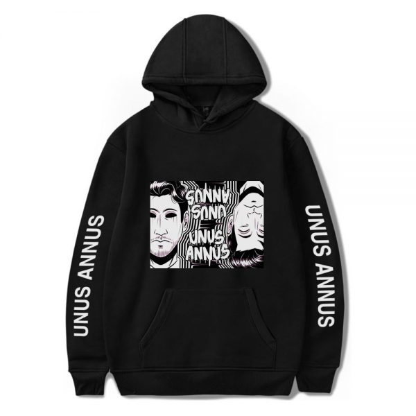 Unus Annus Hoodies - Unus Annus Black And White Pullover Hoodie