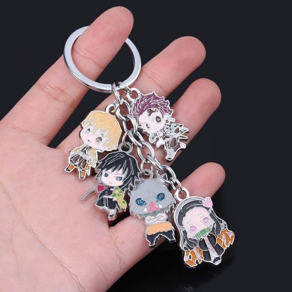 2020 Anime Demon Slayer Metal Keychain Kimetsu no Yaiba Tanjirou Nezuko Agatsuma Zenitsu Figure Pendant Keyring - Demon Slayer Shop