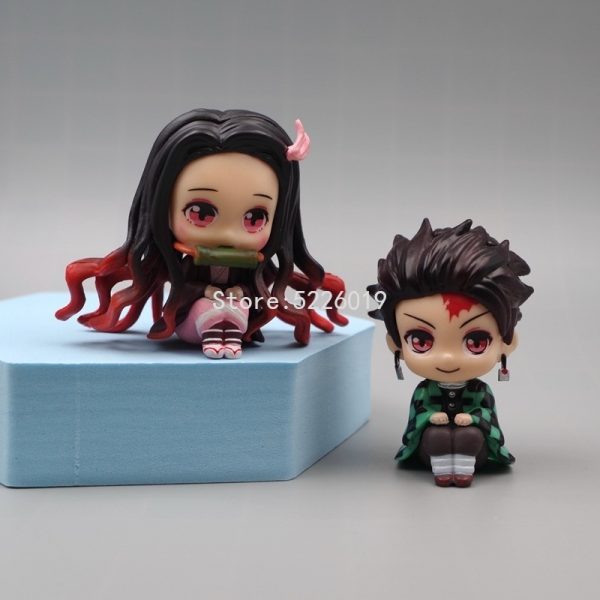 2pcs Anime Kimetsu no Yaiba Figure Toy MH Look Up Demon Slayer Kamado Tanjirou Kamado Nezuko 1 - Demon Slayer Shop