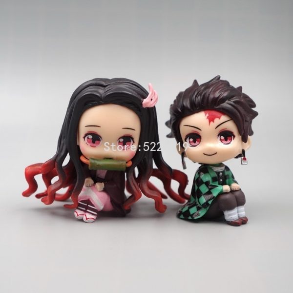 2pcs Anime Kimetsu no Yaiba Figure Toy MH Look Up Demon Slayer Kamado Tanjirou Kamado Nezuko 3 - Demon Slayer Shop