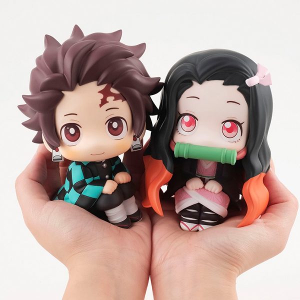 2pcs Anime Kimetsu no Yaiba Figure Toy MH Look Up Demon Slayer Kamado Tanjirou Kamado Nezuko - Demon Slayer Shop