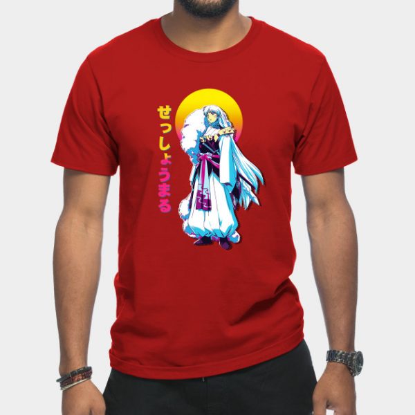 Inuyasha T-Shirts – Sesshomaru Inuyasha Anime Vaporwave T-Shirt