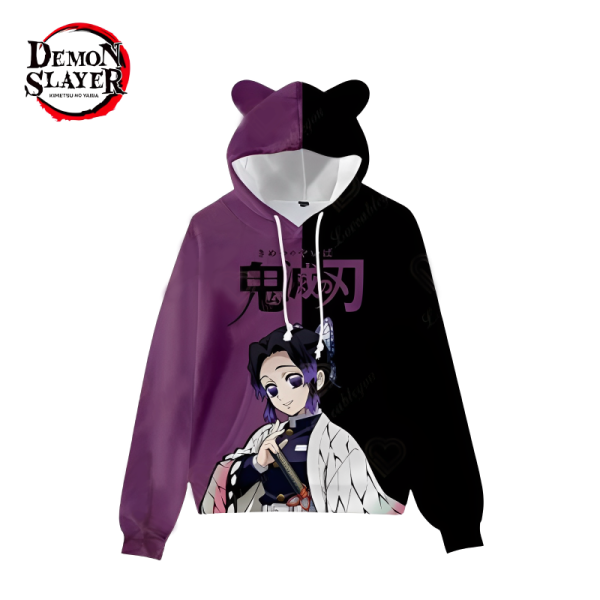 Demon Slayer Hoodies - Shinobu Bunny Ear Pullover Hoodie